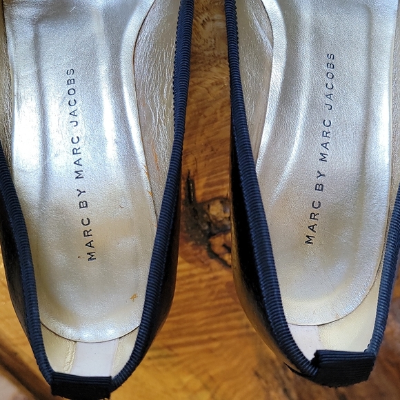 Marc by Marc Jacobs black open toe heels sz 37. Bow detail! - Picture 5 of 16